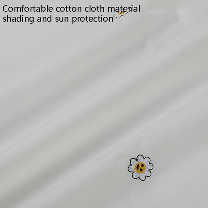 Car Embroidery Curtain Sunshade Cartoon Cotton Suction Cup Curtain Car Sunscreen Insulation Covering Curtain(Sun Flower) by buy2fix