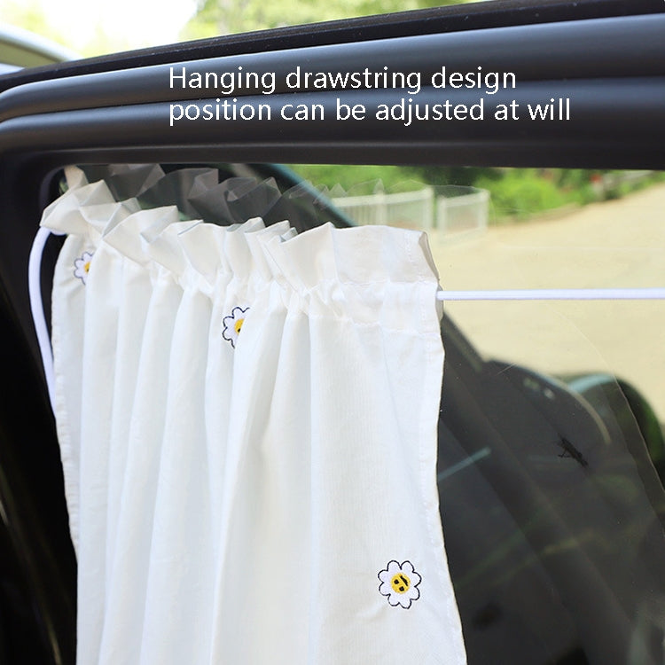 Car Embroidery Curtain Sunshade Cartoon Cotton Suction Cup Curtain Car Sunscreen Insulation Covering Curtain(Girl) by buy2fix