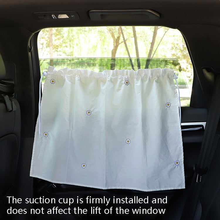 Car Embroidery Curtain Sunshade Cartoon Cotton Suction Cup Curtain Car Sunscreen Insulation Covering Curtain(Bear) by buy2fix