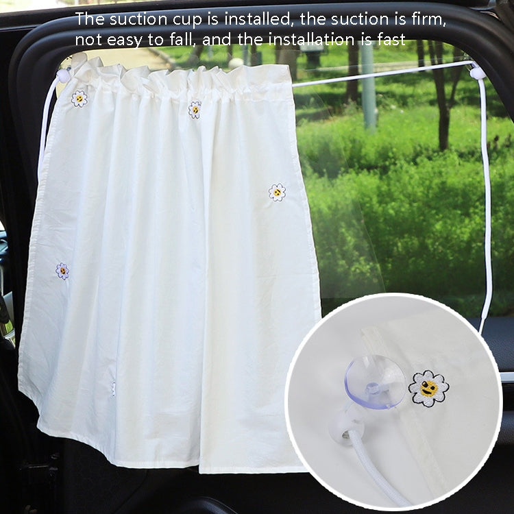Car Embroidery Curtain Sunshade Cartoon Cotton Suction Cup Curtain Car Sunscreen Insulation Covering Curtain(Girl) by buy2fix