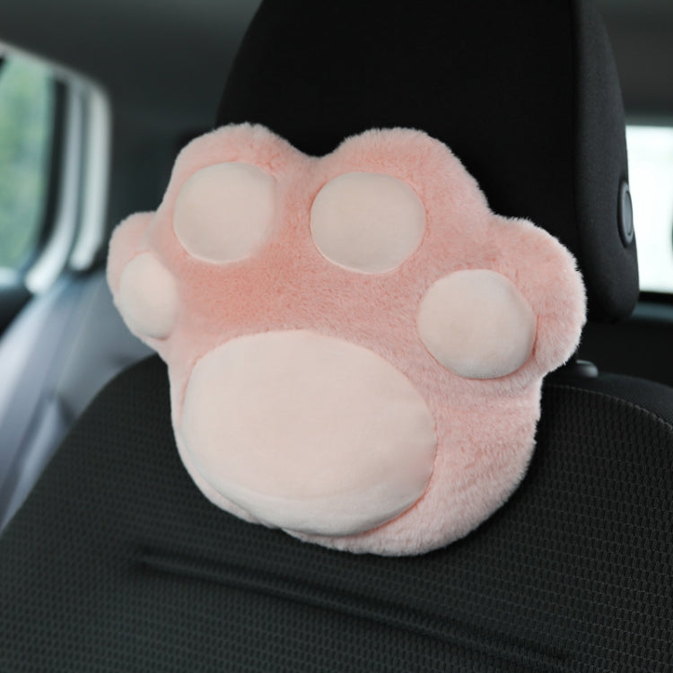 Car Plush Head Pillow Cat Claw Car Neck Pillow Car Female Decorative Supplies, Colour: Pink Headrest by buy2fix