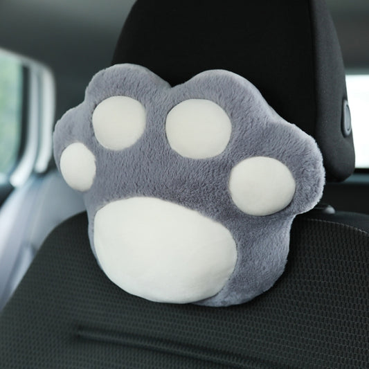 Car Plush Head Pillow Cat Claw Car Neck Pillow Car Female Decorative Supplies, Colour: Gray Headrest by buy2fix