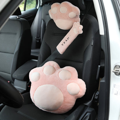 Car Plush Head Pillow Cat Claw Car Neck Pillow Car Female Decorative Supplies, Colour: Pink Shoulder Pad by buy2fix