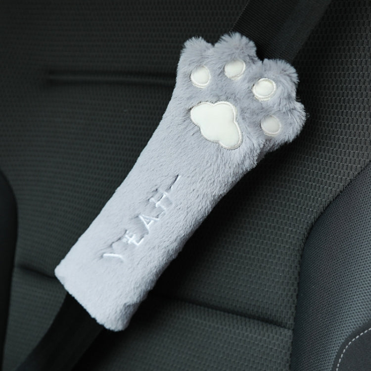 Car Plush Head Pillow Cat Claw Car Neck Pillow Car Female Decorative Supplies, Colour: Gray Shoulder Pad by buy2fix