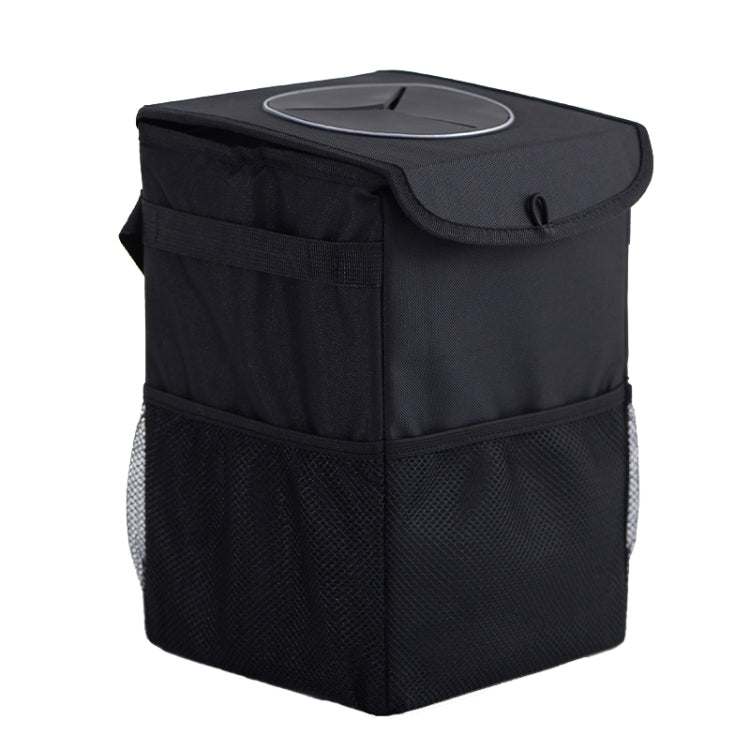 With Cover Car Trash Can Foldable Car Chair Back Trash Can Waterproof Box, Size: 15 x 15 x 25cm(Black) by buy2fix