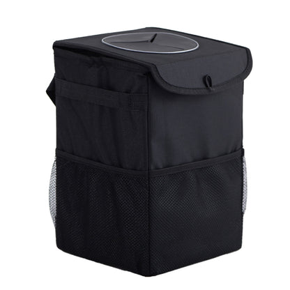 With Cover Car Trash Can Foldable Car Chair Back Trash Can Waterproof Box, Size: 15 x 15 x 25cm(Black) by buy2fix