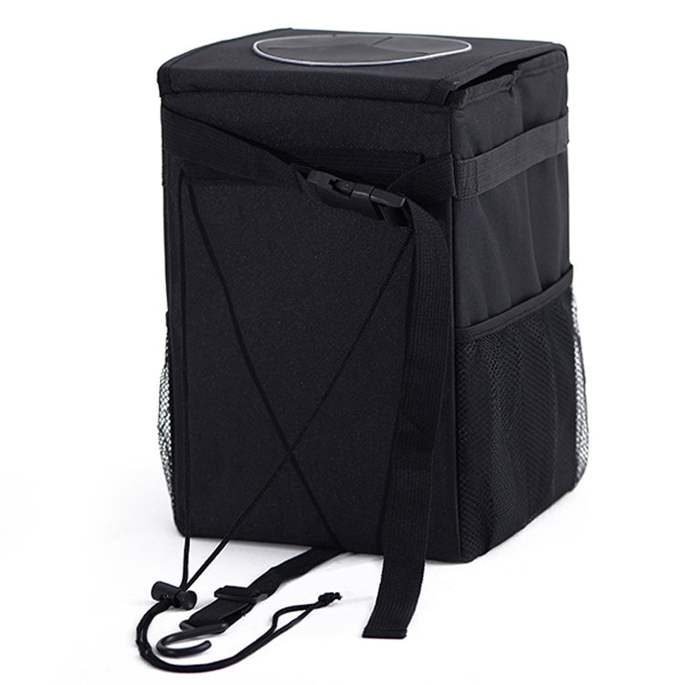 With Cover Car Trash Can Foldable Car Chair Back Trash Can Waterproof Box, Size: 20 x 20 x 30cm(Black) by buy2fix