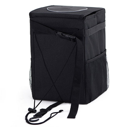 With Cover Car Trash Can Foldable Car Chair Back Trash Can Waterproof Box, Size: 20 x 20 x 30cm(Black) by buy2fix