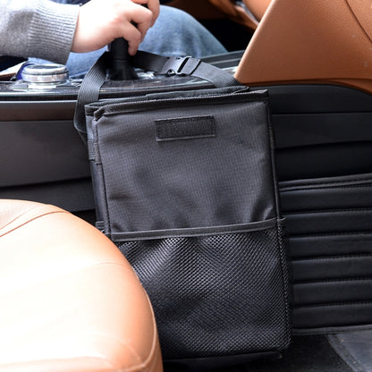 With Cover Car Trash Can Foldable Car Chair Back Trash Can Waterproof Box, Size: 20 x 20 x 30cm(Black) by buy2fix