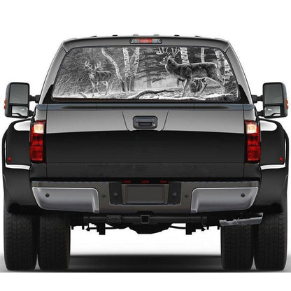 D-828 Forest Hunting Deer Rear Window Glass Stickers Truck SUV Car Post-Gear Window Stickers, 135X36cm by buy2fix