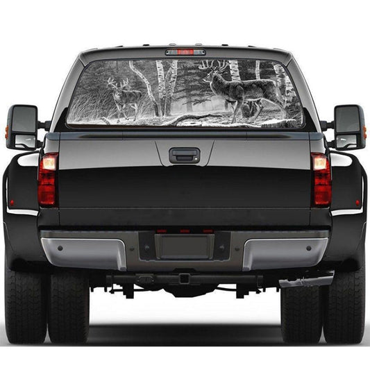 D-828 Forest Hunting Deer Rear Window Glass Stickers Truck SUV Car Post-Gear Window Stickers, 135X36cm by buy2fix