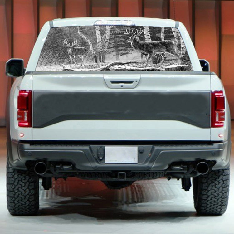 D-828 Forest Hunting Deer Rear Window Glass Stickers Truck SUV Car Post-Gear Window Stickers, 135X36cm by buy2fix
