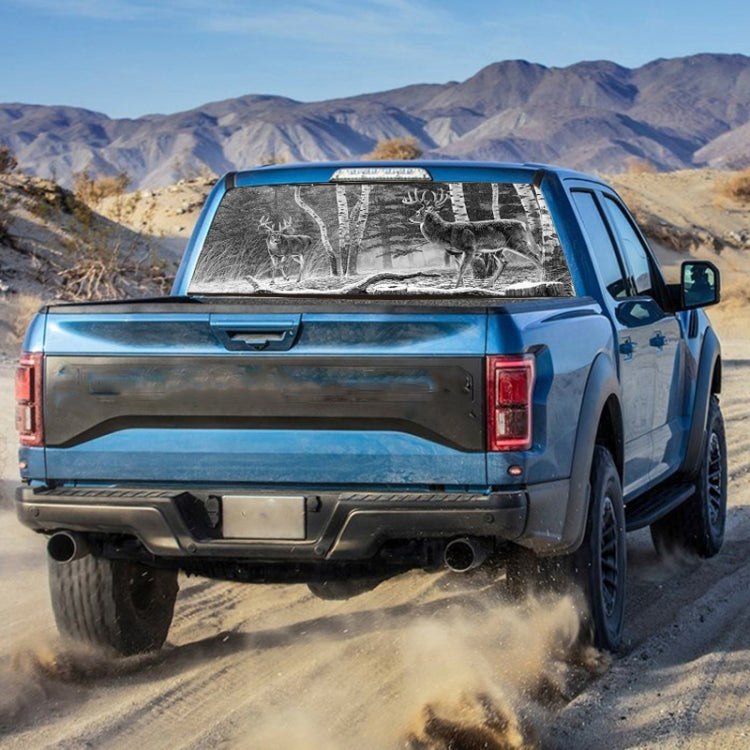 D-828 Forest Hunting Deer Rear Window Glass Stickers Truck SUV Car Post-Gear Window Stickers, 135X36cm by buy2fix