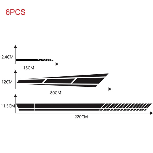 D-1037 Striped Car Sticker Car Side Door Cover Rearview Mirror Combination Sticker(Black) by buy2fix