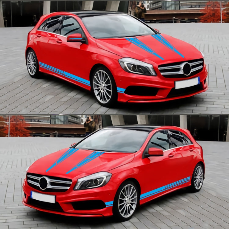 D-1037 Striped Car Sticker Car Side Door Cover Rearview Mirror Combination Sticker(Blue) by buy2fix