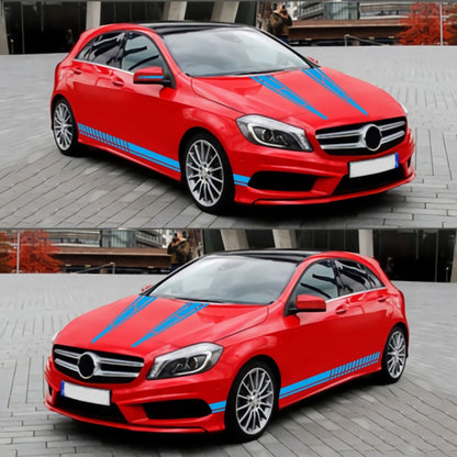 D-1037 Striped Car Sticker Car Side Door Cover Rearview Mirror Combination Sticker(Blue) by buy2fix