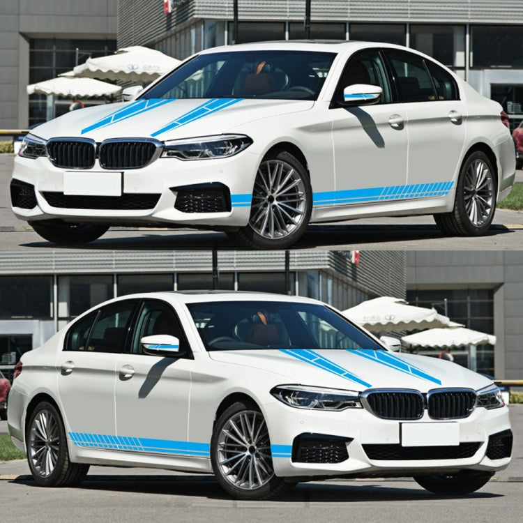 D-1037 Striped Car Sticker Car Side Door Cover Rearview Mirror Combination Sticker(Blue) by buy2fix