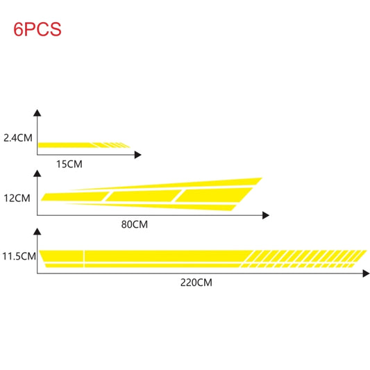 D-1037 Striped Car Sticker Car Side Door Cover Rearview Mirror Combination Sticker(Yellow) by buy2fix