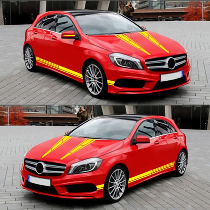 D-1037 Striped Car Sticker Car Side Door Cover Rearview Mirror Combination Sticker(Yellow) by buy2fix