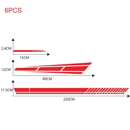 D-1037 Striped Car Sticker Car Side Door Cover Rearview Mirror Combination Sticker(Red) by buy2fix