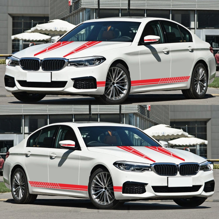 D-1037 Striped Car Sticker Car Side Door Cover Rearview Mirror Combination Sticker(Red) by buy2fix