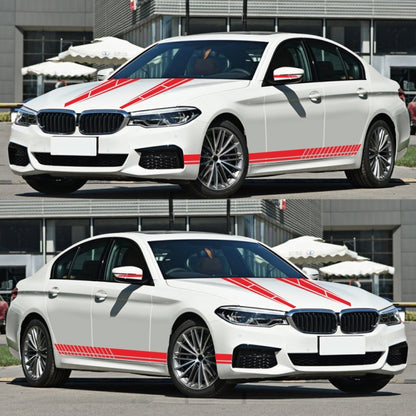 D-1037 Striped Car Sticker Car Side Door Cover Rearview Mirror Combination Sticker(Red) by buy2fix