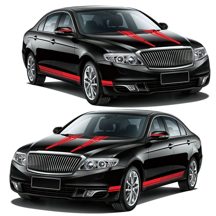 D-1037 Striped Car Sticker Car Side Door Cover Rearview Mirror Combination Sticker(Red) by buy2fix
