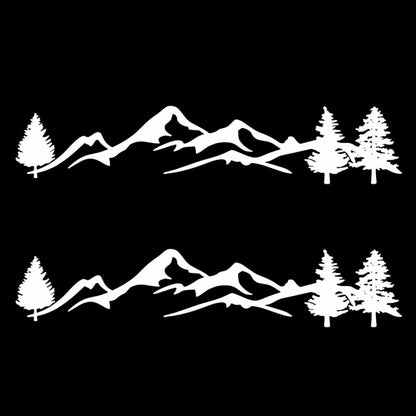 2 PCS D-791 Mountain Forest Car Sticker SUV Off-Road Vehicle Body Sticker Rear Windshield Car Sticker (White) - Decorative Sticker by buy2fix | Online Shopping UK | buy2fix