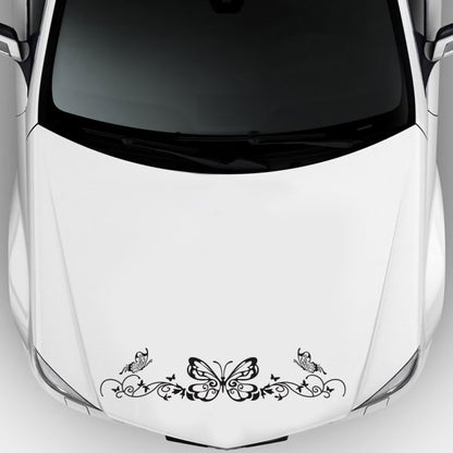 D-347 Butterfly Note Car Sticker Sheet Music Waist Line Body Sticker(Black) by buy2fix