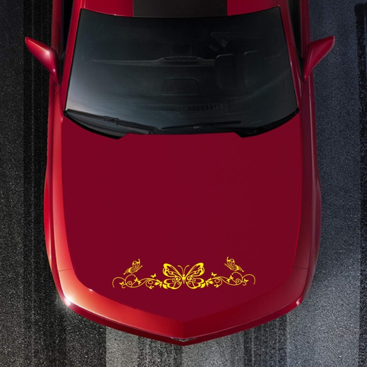 D-347 Butterfly Note Car Sticker Sheet Music Waist Line Body Sticker(Yellow) by buy2fix