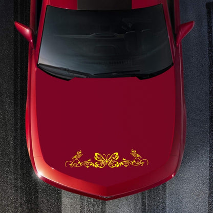 D-347 Butterfly Note Car Sticker Sheet Music Waist Line Body Sticker(Yellow) by buy2fix