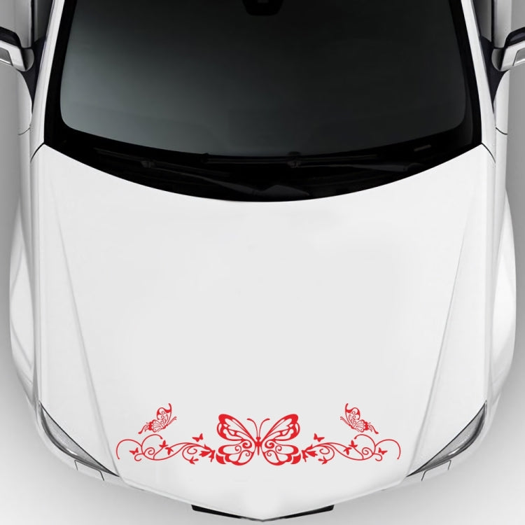 D-347 Butterfly Note Car Sticker Sheet Music Waist Line Body Sticker(Red) by buy2fix