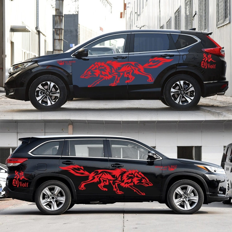 D-70 Wolf Totem Car Stickers Car Personality Modified Car Stickers(Red) by buy2fix