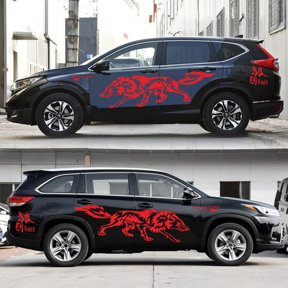 D-70 Wolf Totem Car Stickers Car Personality Modified Car Stickers(Red) by buy2fix