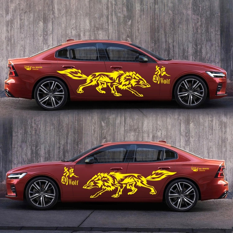 D-70 Wolf Totem Car Stickers Car Personality Modified Car Stickers(Yellow) by buy2fix