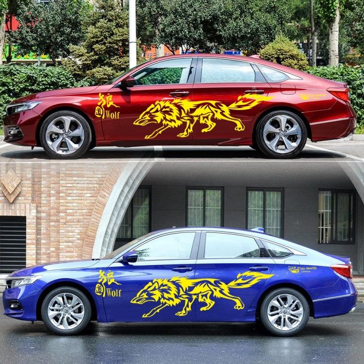D-70 Wolf Totem Car Stickers Car Personality Modified Car Stickers(Yellow) by buy2fix