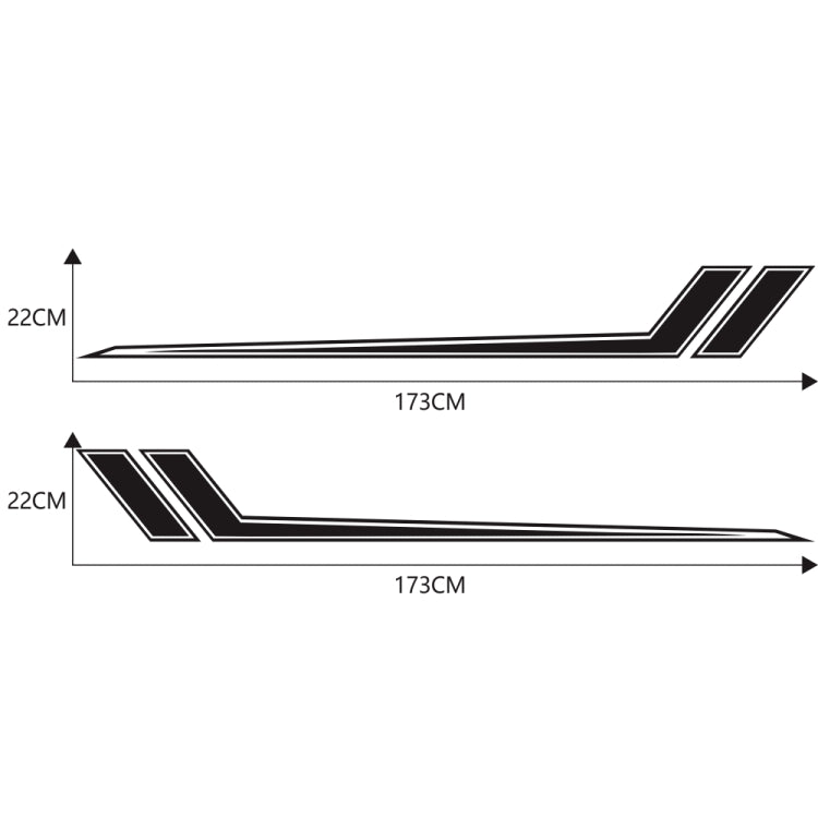 D-716 Car Striped Vinyl Body Stickers Personalized Modification Car Sticker(Black) by buy2fix