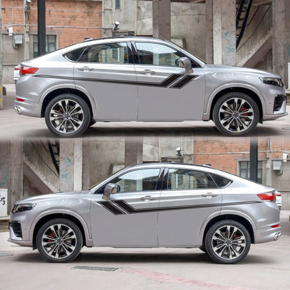 D-716 Car Striped Vinyl Body Stickers Personalized Modification Car Sticker(Black) by buy2fix