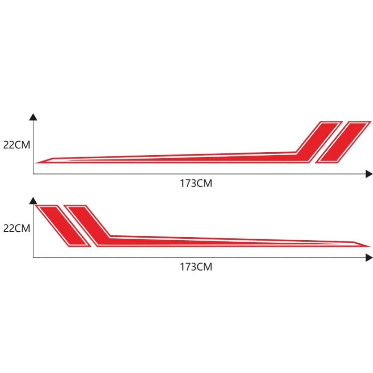 D-716 Car Striped Vinyl Body Stickers Personalized Modification Car Sticker(Red) by buy2fix