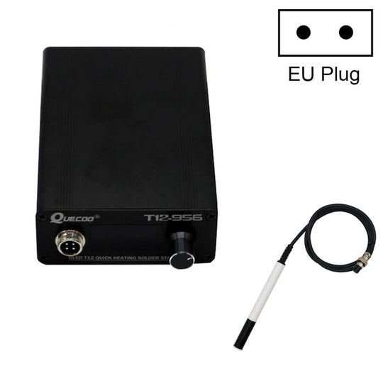 QUECOO T12-956 1.3-Inch Screen Electric Soldering Iron Soldering Station With P9 Handle, EU Plug (White Handle)