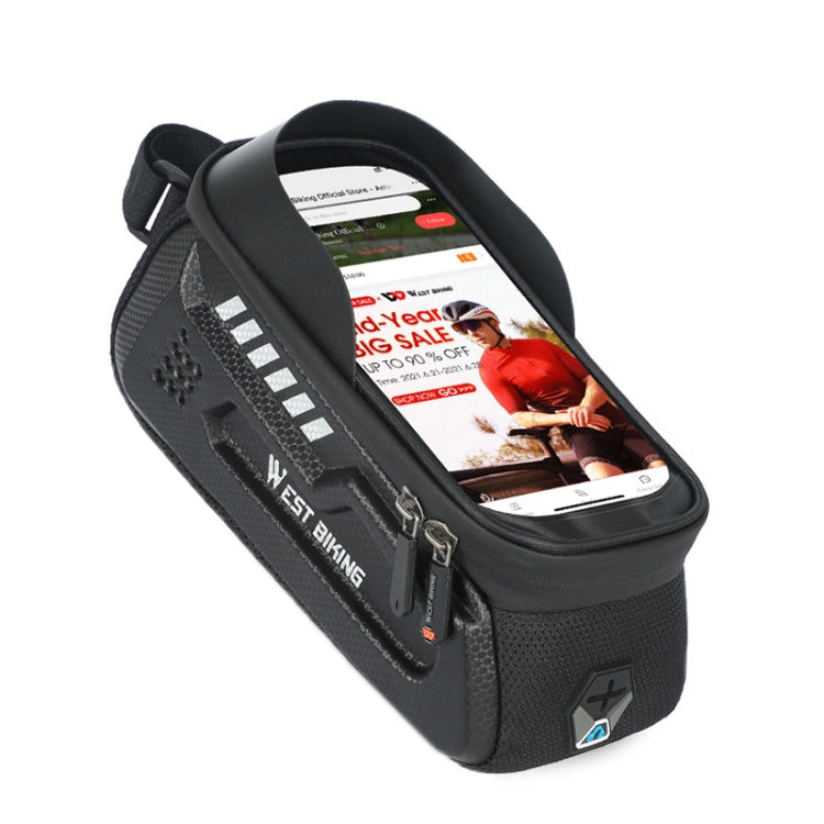 WEST BIKING Bicycle Hard Shell Car Front Beam Mobile Phone Bag(Black) by WEST BIKING