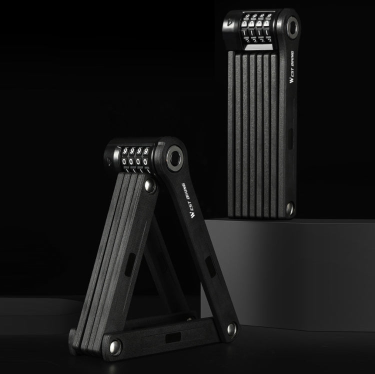 WEST BIKING Bicycle Folding Code Lock Riding Anti-Theft Chain Lock(Black) by WEST BIKING