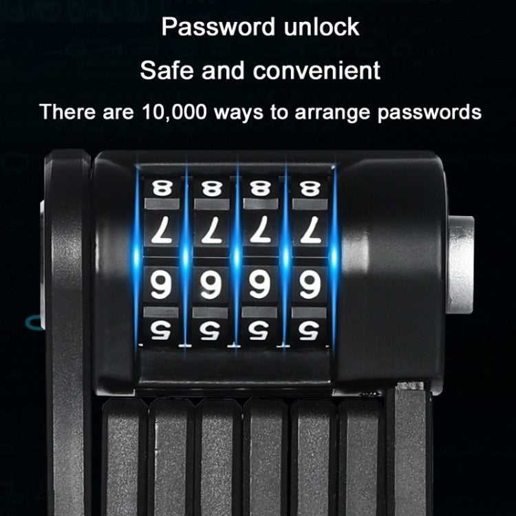 WEST BIKING Bicycle Folding Code Lock Riding Anti-Theft Chain Lock(Black) by WEST BIKING