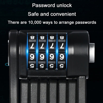 WEST BIKING Bicycle Folding Code Lock Riding Anti-Theft Chain Lock(Black) by WEST BIKING