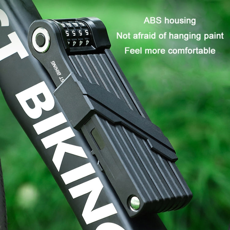 WEST BIKING Bicycle Folding Code Lock Riding Anti-Theft Chain Lock(Black) by WEST BIKING