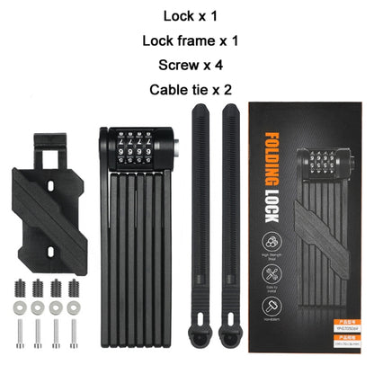 WEST BIKING Bicycle Folding Code Lock Riding Anti-Theft Chain Lock(Black) by WEST BIKING