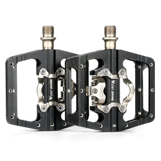 WEST BIKING Bicycle Aluminum Alloy Dual-Purpose Self-Locking Pedals(Black) - Pedals by WEST BIKING | Online Shopping UK | buy2fix