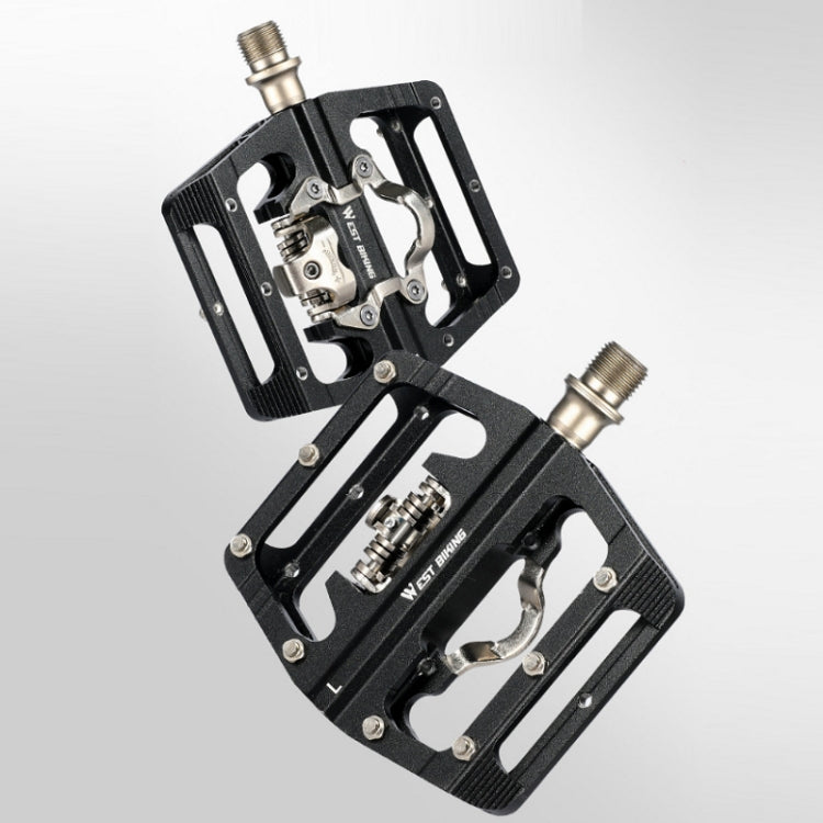 WEST BIKING Bicycle Aluminum Alloy Dual-Purpose Self-Locking Pedals(Black) - Pedals by WEST BIKING | Online Shopping UK | buy2fix