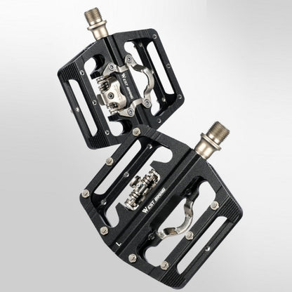 WEST BIKING Bicycle Aluminum Alloy Dual-Purpose Self-Locking Pedals(Black) - Pedals by WEST BIKING | Online Shopping UK | buy2fix
