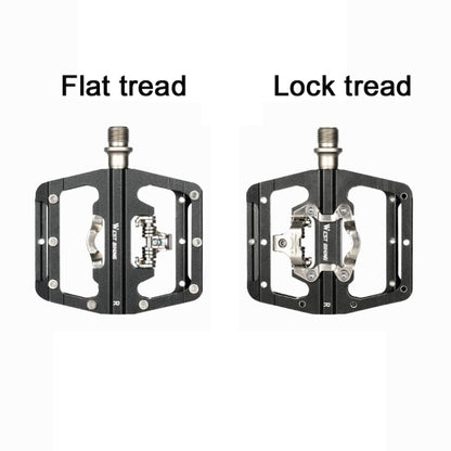 WEST BIKING Bicycle Aluminum Alloy Dual-Purpose Self-Locking Pedals(Black) - Pedals by WEST BIKING | Online Shopping UK | buy2fix